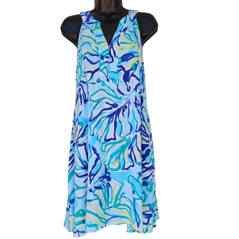 Lilly Pulitzer Achelle Pool Blue Stay Cool Swing Dress XS
